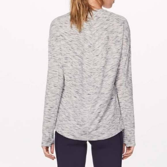 Lululemon Meant To Move Long SleeveTiger Space Dye Black White Size 8 - Picture 5 of 11